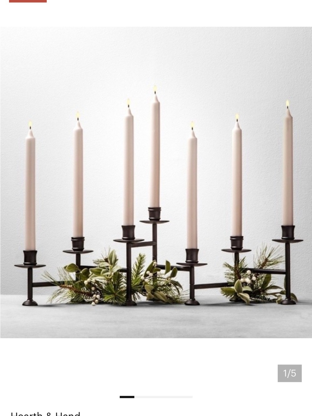 Hearth & Hand w/ Magnolia Black Candle Candelabra for 7 Candles